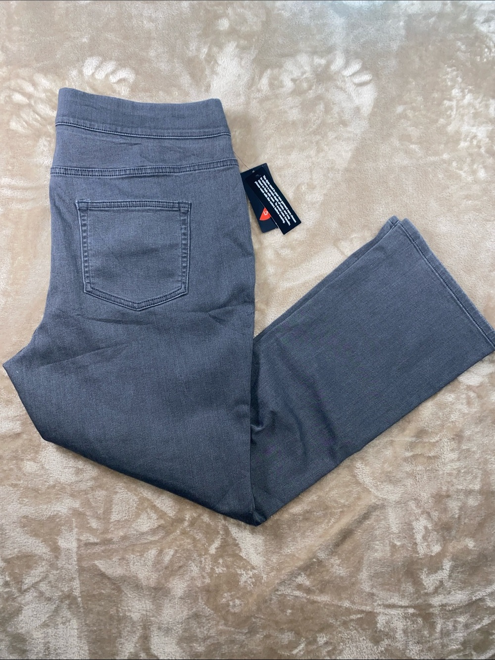 D&co Women’s Stretch Pull-On Jeggings in Charcoal Gray